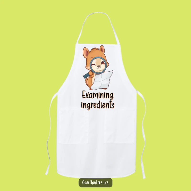 Funny Squirrel Magnifying Glass Apron - Hilarious Investigator Kitchen Gift!
