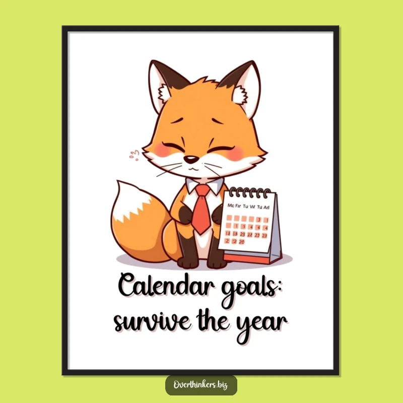 Free Printable Fox Wall Art: Dramatic Calendar Sigh - Hilarious Downloadable Decor!