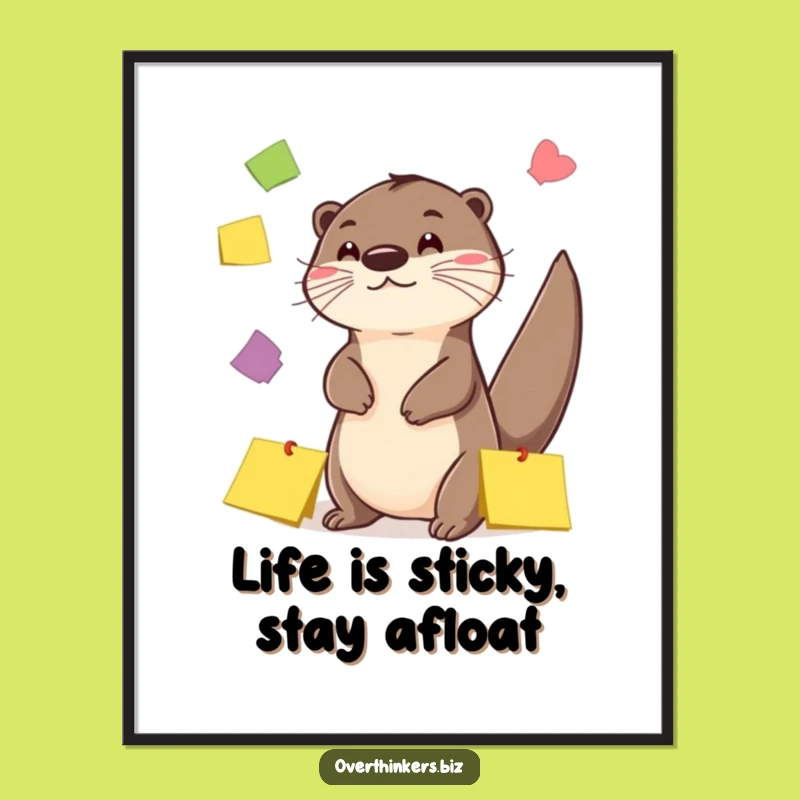 Free Printable Otter Wall Art: Juggling Notes - Whimsical Downloadable Decor!