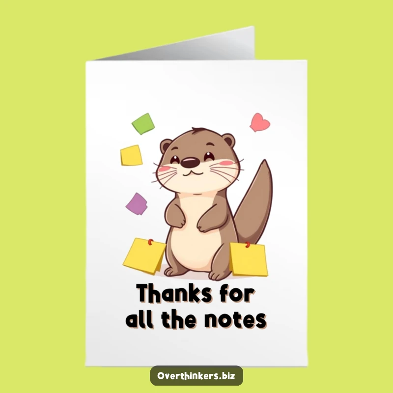 Free Printable Otter Thank You Card: Juggling Notes - Adorable Downloadable Gift!